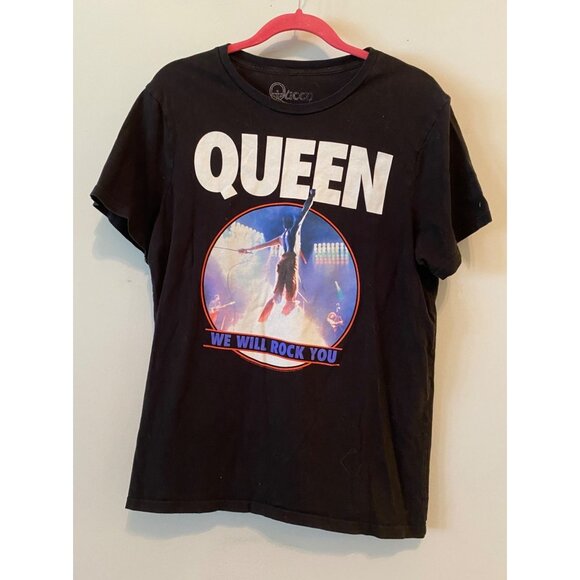 Queen "We Will Rock You" Graphic Black T-Shirt Large - Picture 1 of 8